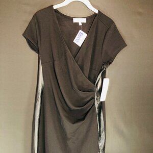 Almost Famous Black Wrap Dress w/ Satin Trim – Size XL